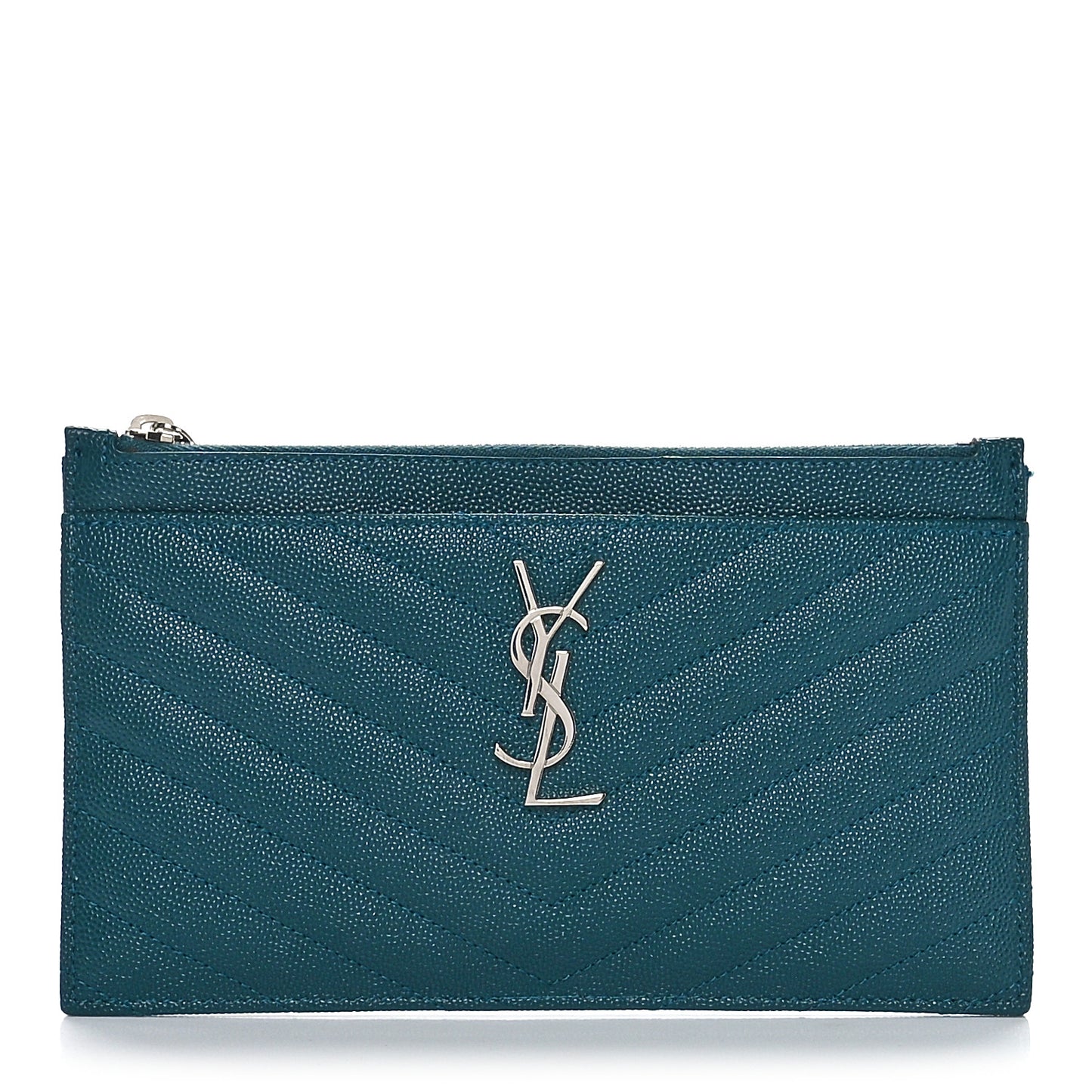 Grain De Poudre Chevron Monogram Bill Pouch Malachite Green