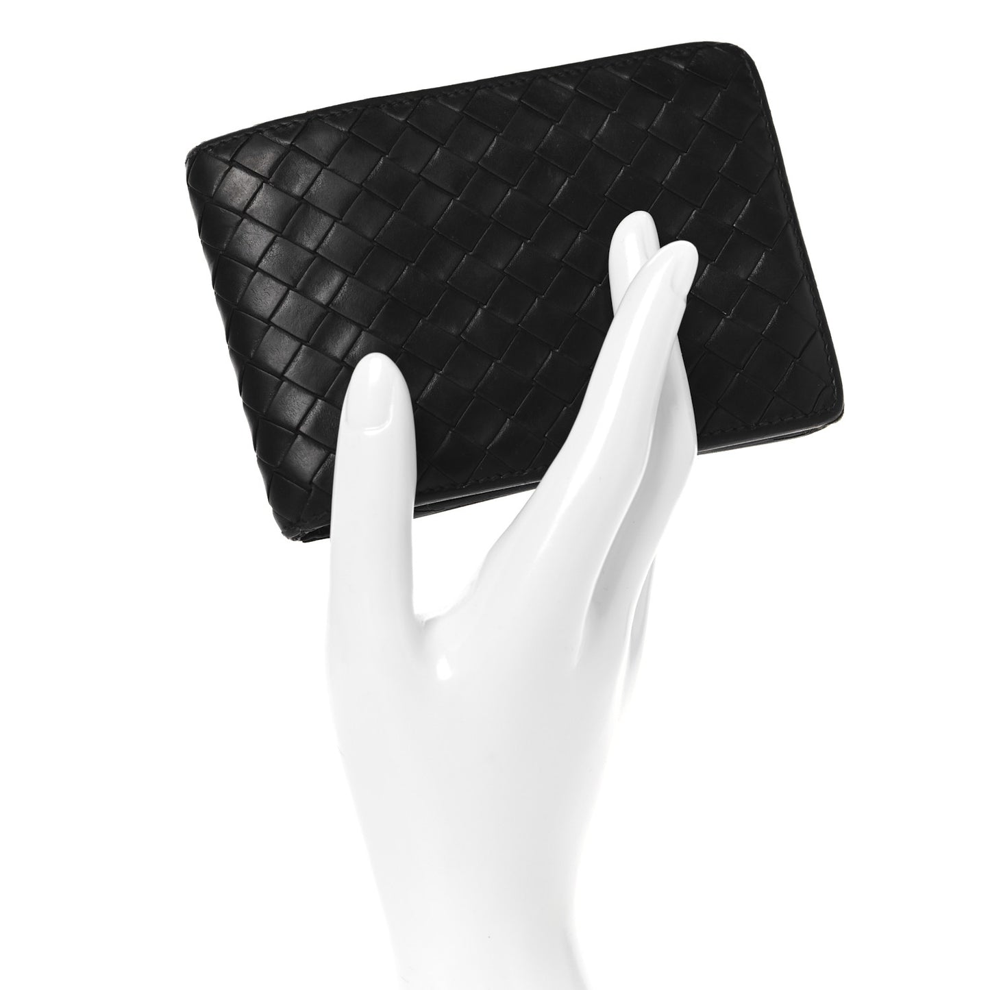 Nappa Maxi Intrecciato Bi-Fold Wallet Black