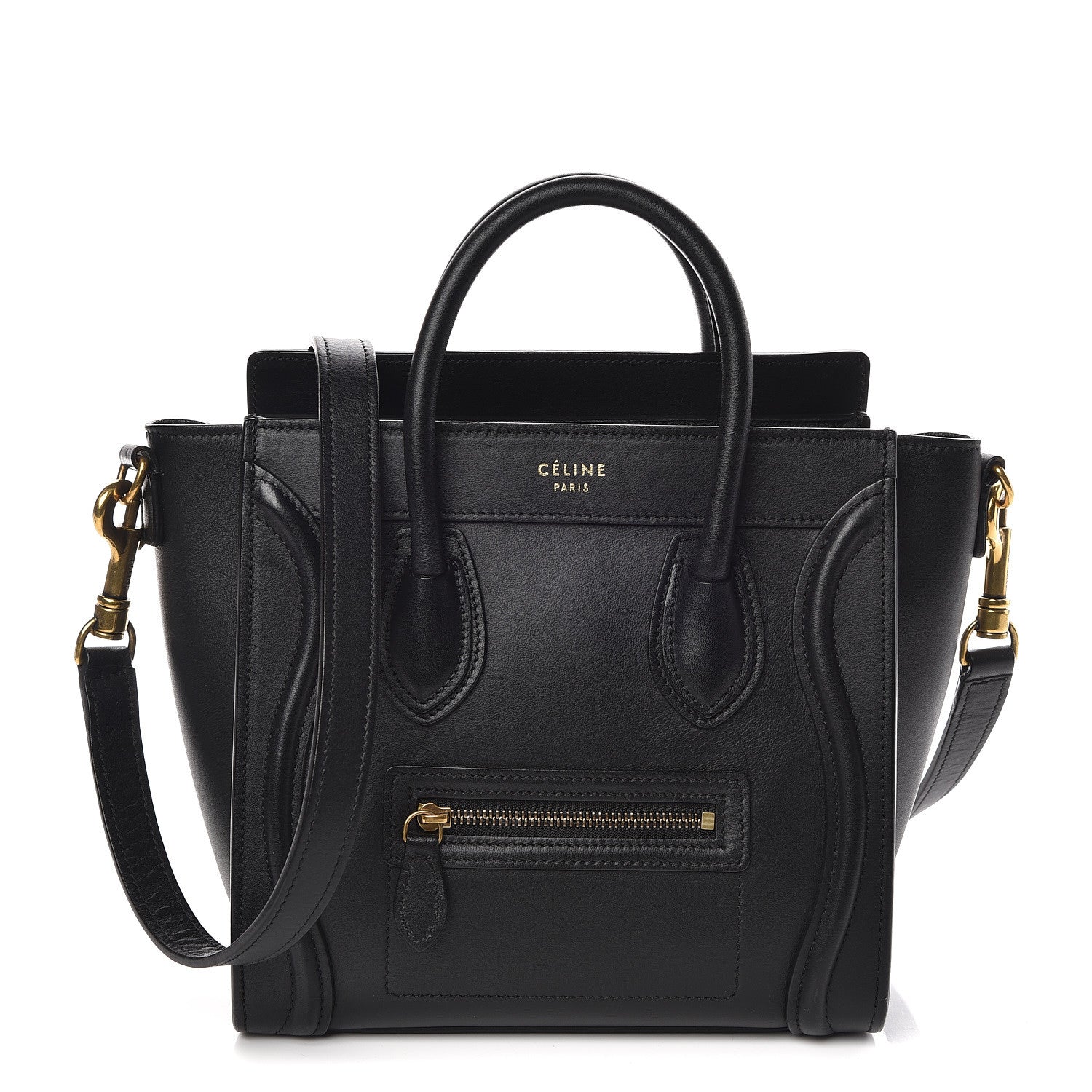 Celine Smooth Calfskin Nano Luggage Black 1 of 9