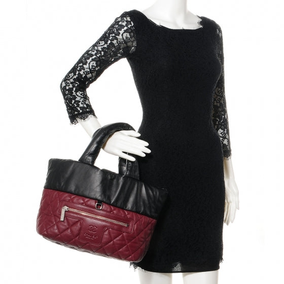 Chanel Lambskin Quilted Small Coco Cocoon Reversible Tote Black 2 of 7
