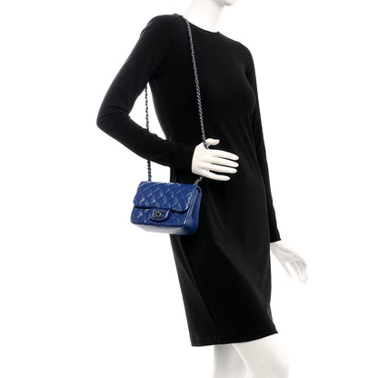 Chanel Lambskin Quilted Mini Square Flap Blue 2 of 8