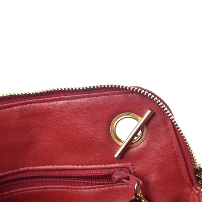 Chanel Lambskin Quilted Shoulder Bag Red 26 of 26