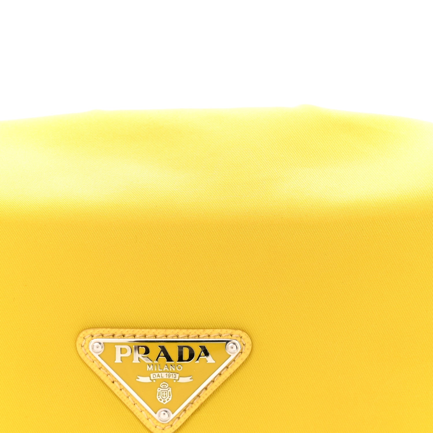 Prada Tessuto Nylon Saffiano Pocket Double Snap Buckle Messenger Shoulder Bag Giallo 7 of 9