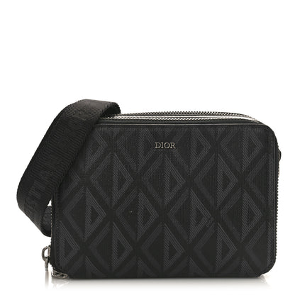 Christian Dior Coated Canvas CD Diamond Messenger Pouch Black 1 of 8