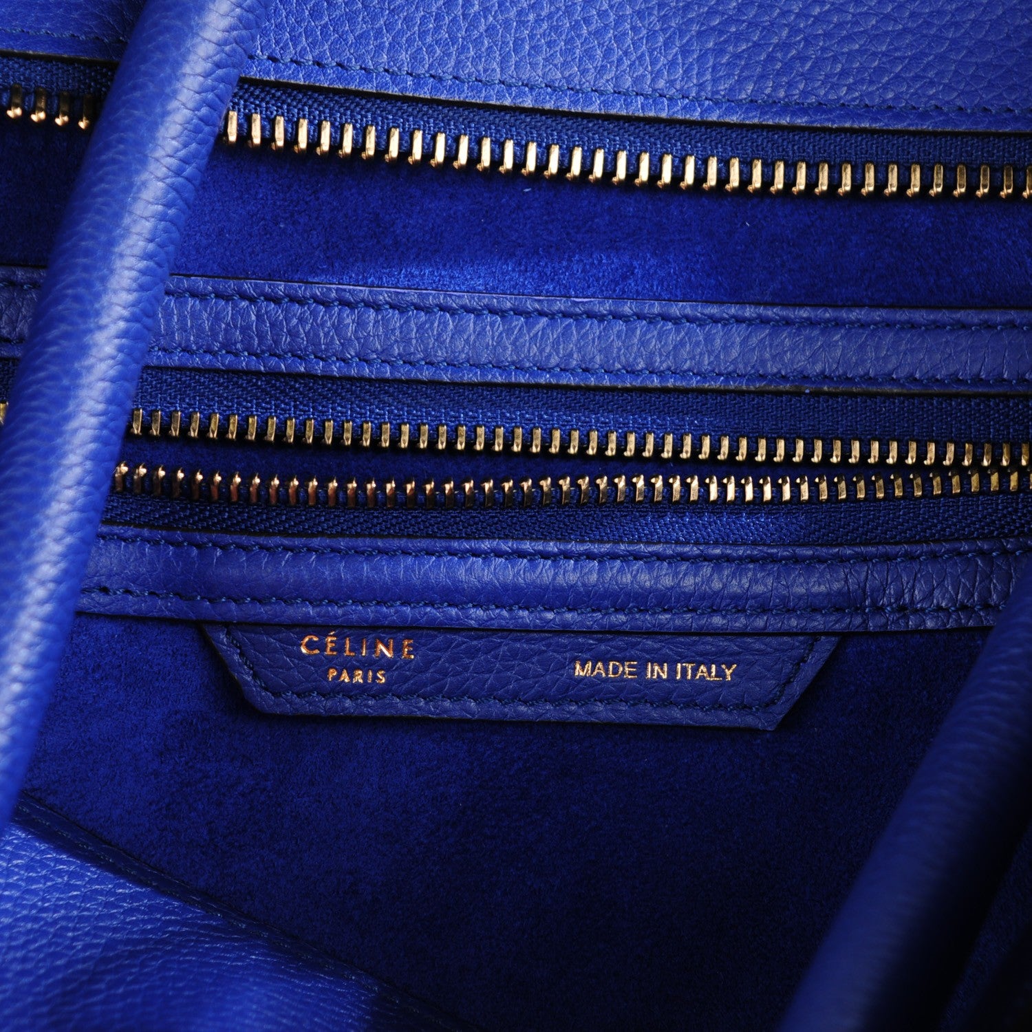 Celine Drummed Calfskin Mini Luggage Indigo 8 of 11