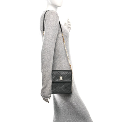 Chanel Calfskin Quilted Pearl Small About Pearls Hobo Bag Black 2 of 10