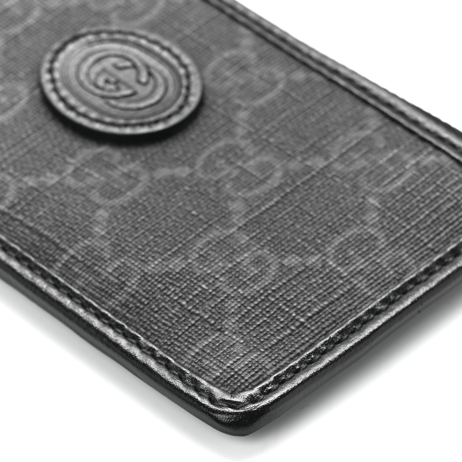 Gucci GG Supreme Monogram Azalea Calfskin Retro Interlocking G Coin Case Card Holder Black 10 of 11