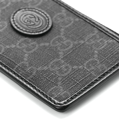 Gucci GG Supreme Monogram Azalea Calfskin Retro Interlocking G Coin Case Card Holder Black 10 of 11