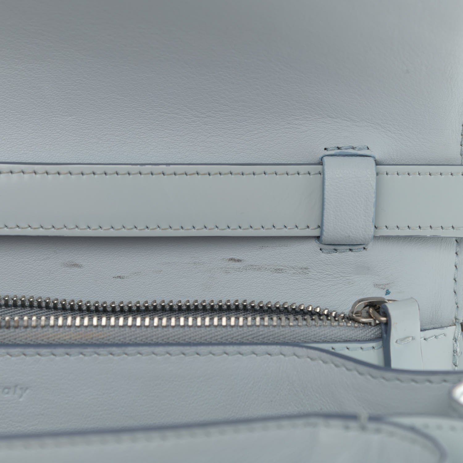 Celine Spazzolato Calfskin Medium Classic Box Flap Bag Glacier 11 of 12