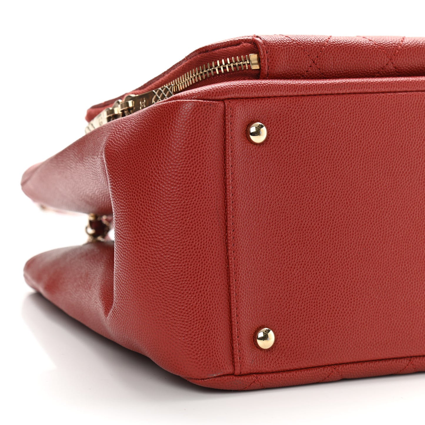 Caviar Quilted Small Business Affinity Shopping Bag Red