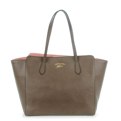 Gucci Dollar Calfskin Medium Swing Tote Grey Field Soft Pink 1 of 7