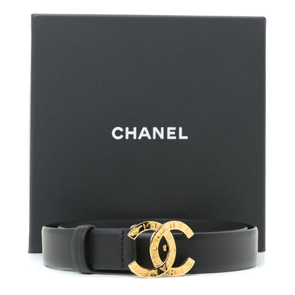 Chanel Calfskin Paris Button CC Belt 80 32 Black 9 of 9