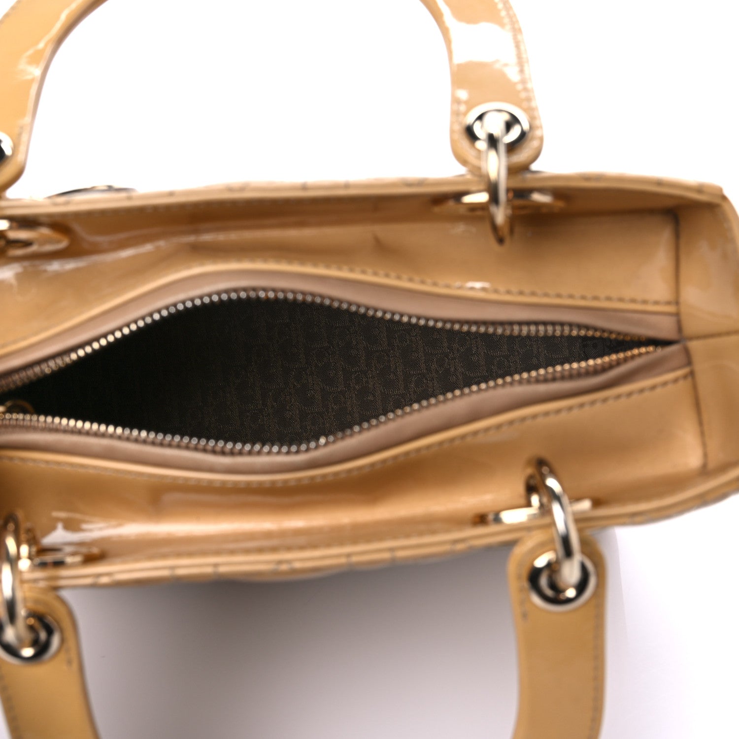 Christian Dior Patent Cannage Medium Lady Dior Beige 5 of 11