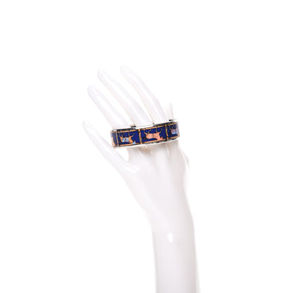Hermes Enamel Printed Horse Riding Motif Wide Bracelet 65 2 of 5