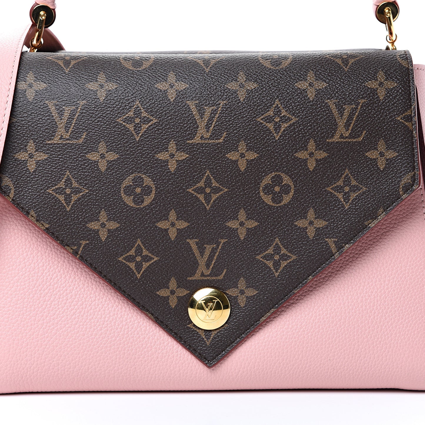 Grained Calfskin Monogram Double V Rose Poudre