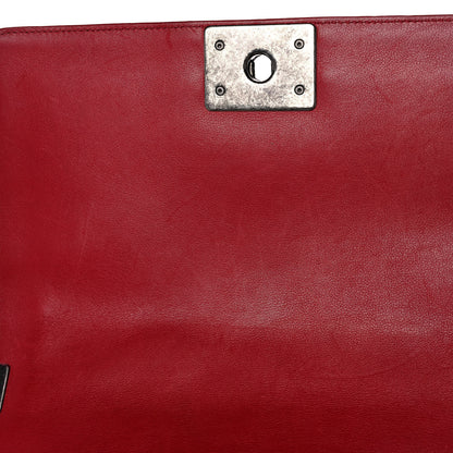 Chanel Calfskin Chevron Quilted Medium Boy Flap Dark Red 14 of 17