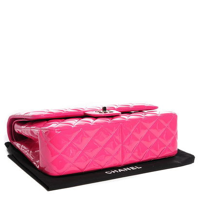 Chanel Patent Quilted Jumbo Double Flap Fuchsia 4 of 9