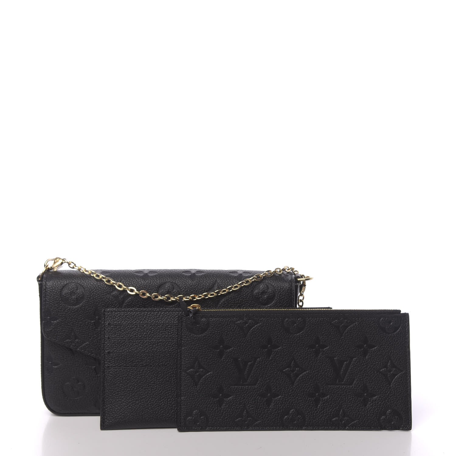 Louis Vuitton Empreinte Pochette Felicie Chain Wallet Black 3 of 10