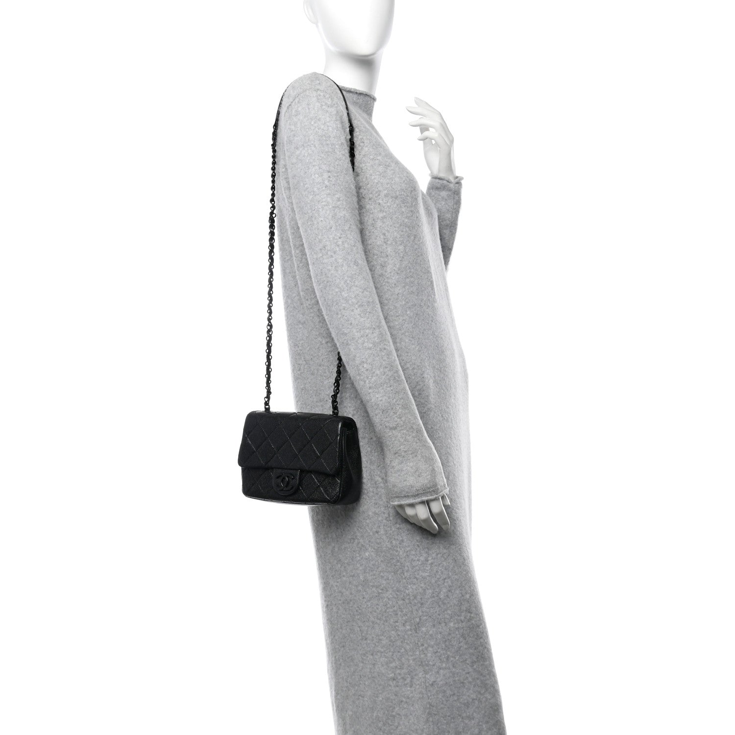 Chanel Caviar Quilted Incognito Mini Square Flap Black 2 of 10