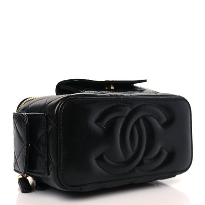Chanel Lambskin Quilted Polly Pocket East West Top Vanity With Chain Black 4 of 10