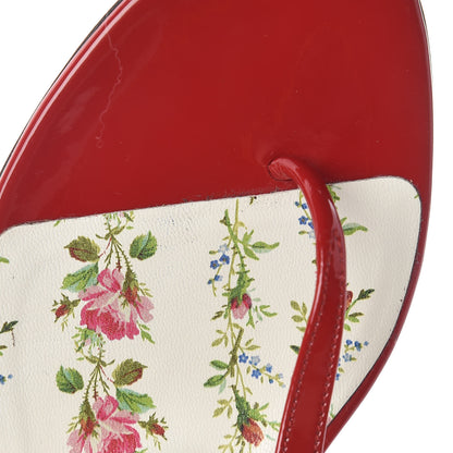 Gucci Patent Bee Thong Sandal 37 Hibiscus Red 11 of 11