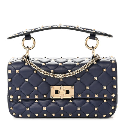 Valentino Garavani Nappa Small Rockstud Spike Shoulder Bag Pure Blue 1 of 11