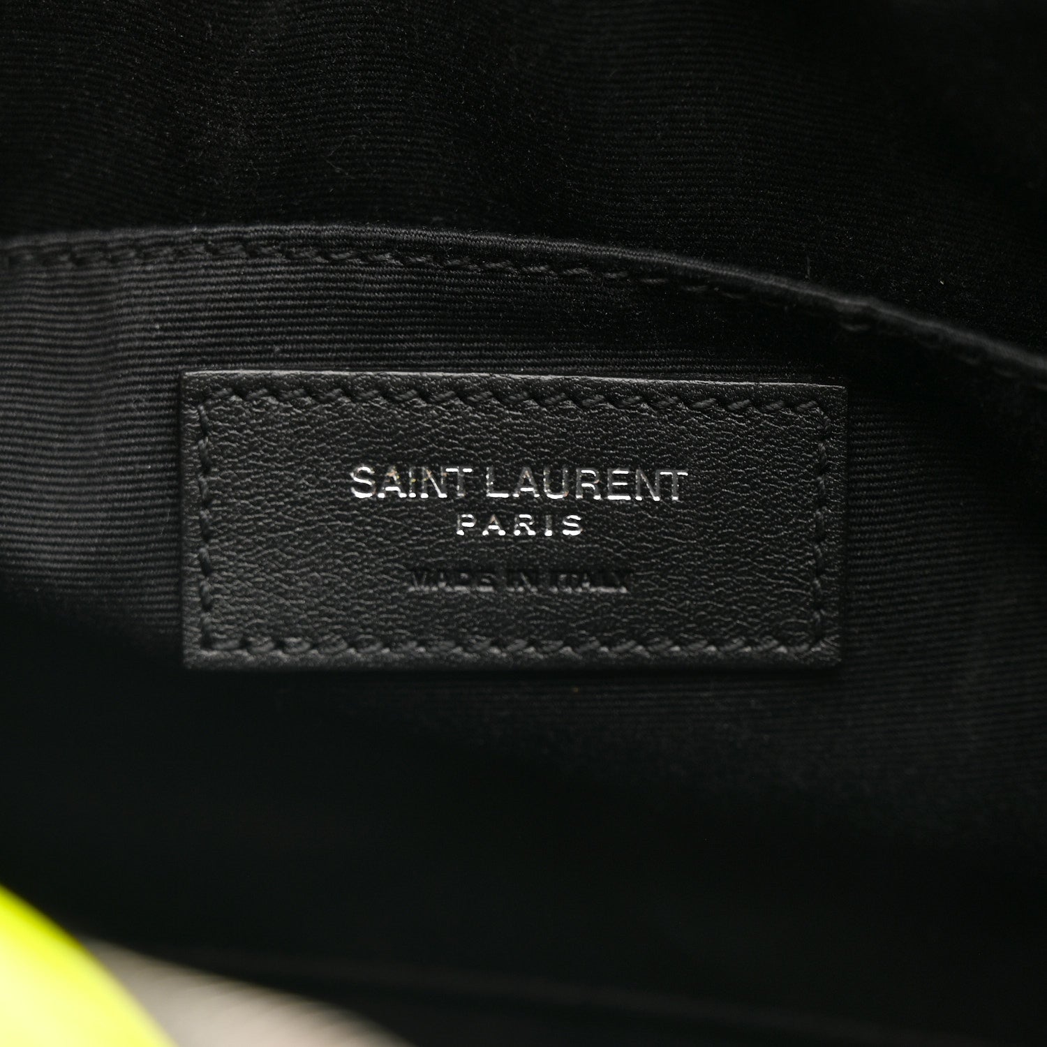 Saint Laurent Patent Calfskin Matelasse Monogram Lou Camera Bag Neon Yellow 6 of 10