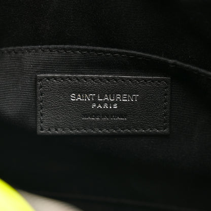 Saint Laurent Patent Calfskin Matelasse Monogram Lou Camera Bag Neon Yellow 6 of 10