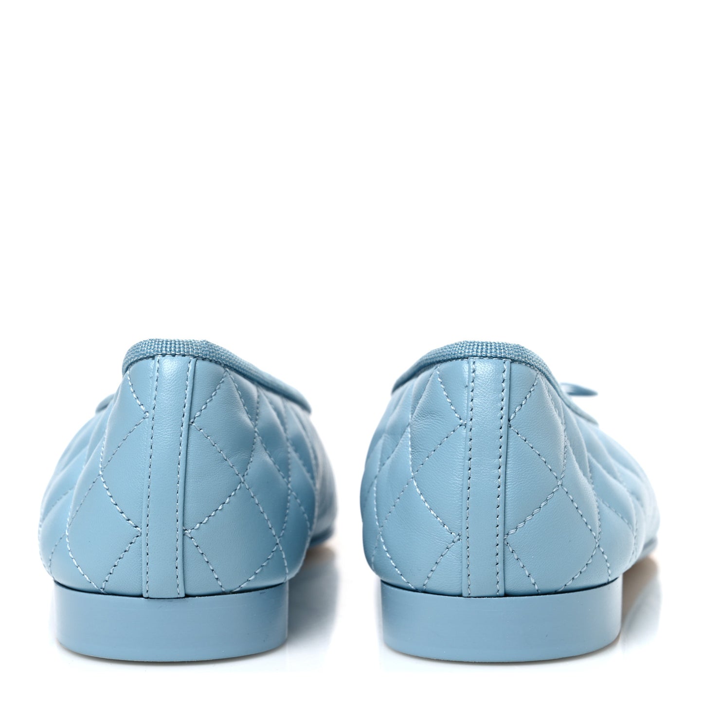 Lambskin Quilted CC Cap Toe Ballerina Flats 39.5 Blue