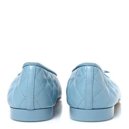 Chanel Lambskin Quilted CC Cap Toe Ballerina Flats 39.5 Blue 6 of 11