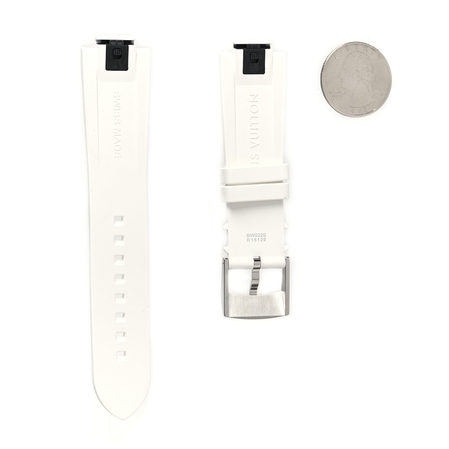Louis Vuitton Rubber Monogram Tambour Watch Strap White 2 of 5