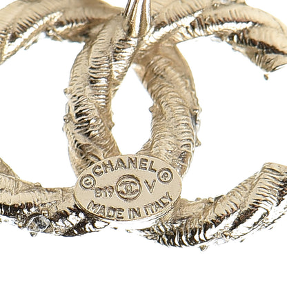 Chanel Crystal CC Earrings Gold 4 of 5