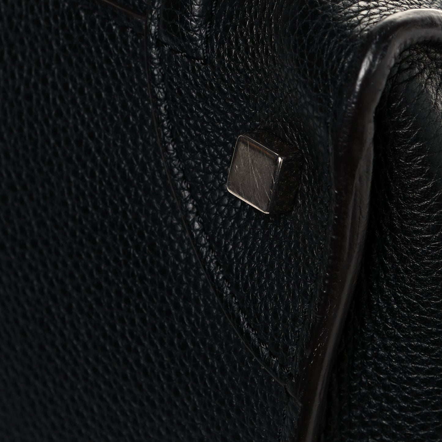 Drummed Calfskin Mini Luggage Black