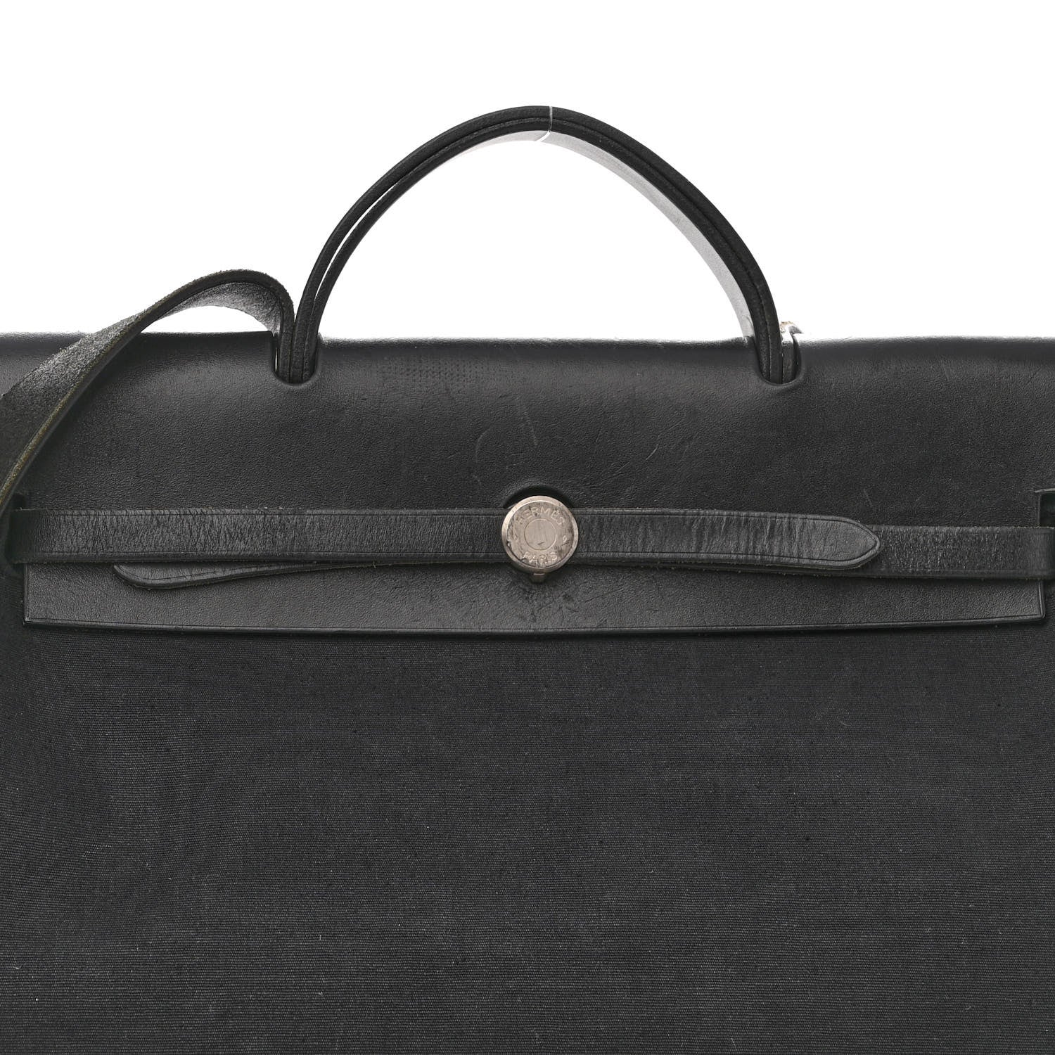 Hermes Toile Officier Vache Calfskin Herbag 39 GM Black 7 of 12