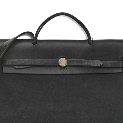 Hermes Toile Officier Vache Calfskin Herbag 39 GM Black 7 of 12