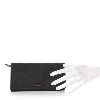 Gucci Monogram Metal Bar Chain Wallet Black 2 of 8
