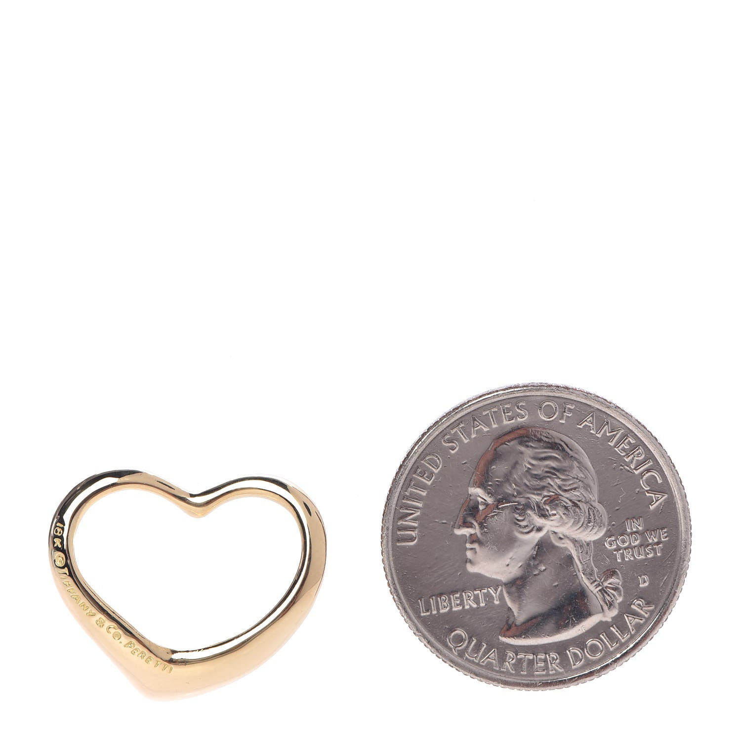 Tiffany 18K Yellow Gold Elsa Peretti Large Open Heart Pendant 2 of 4