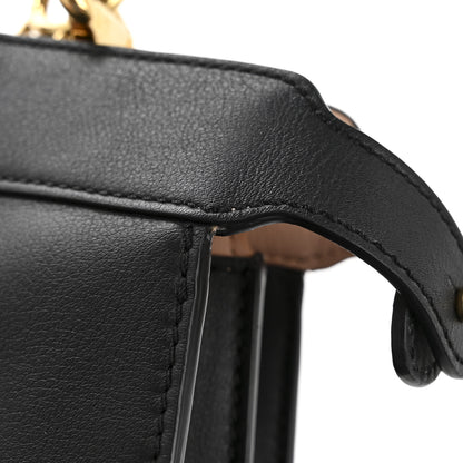 Fendi Vitello Seta Shiny Nappa Medium Peekaboo I SEE U Satchel Black Light Rose 15 of 15