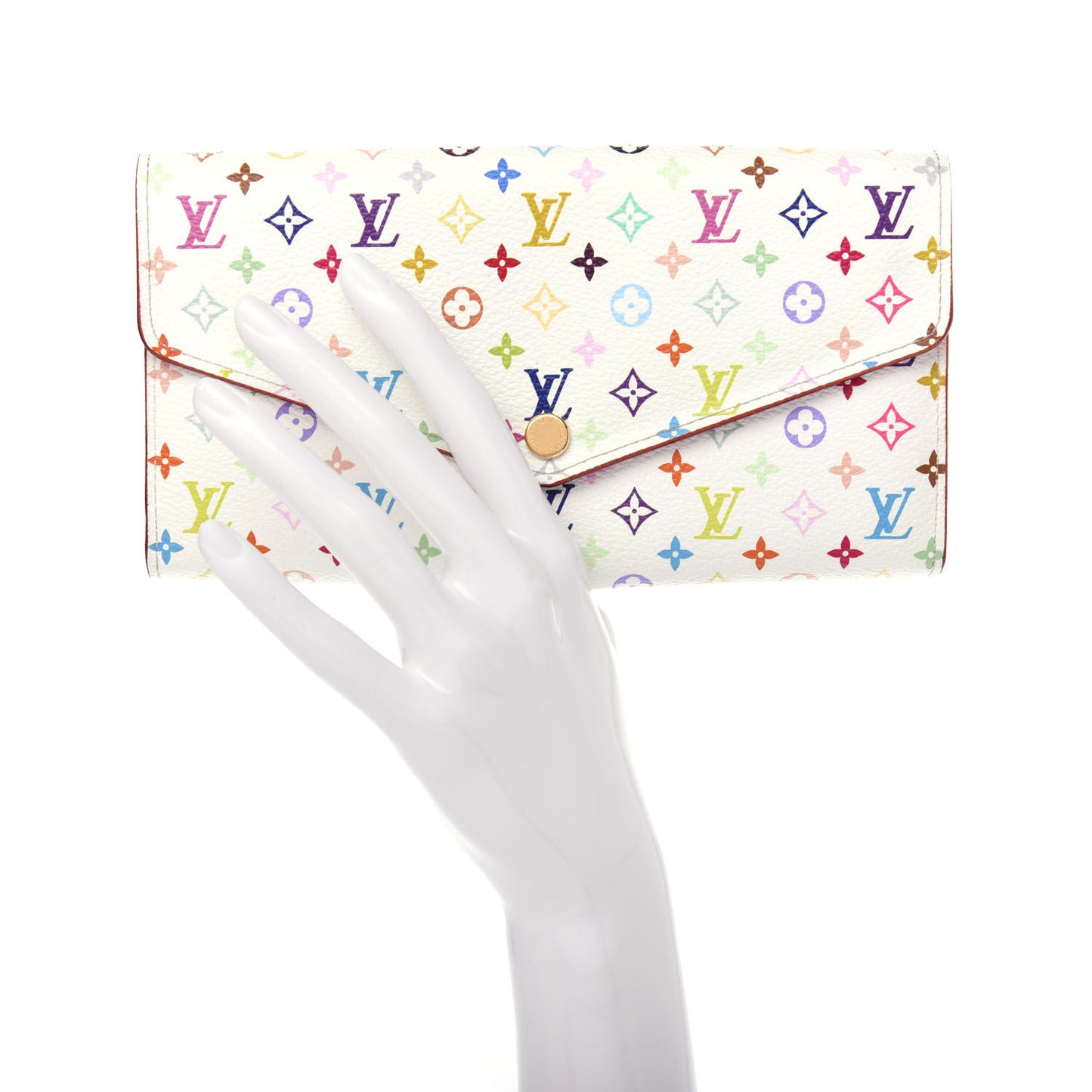 Monogram Multicolor Sarah Wallet NM White Litchi