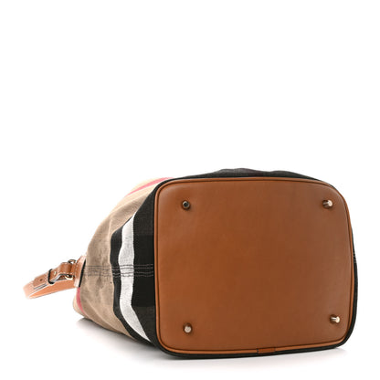 Burberry Canvas Mega Check Medium Ashby Hobo Saddle Brown 4 of 8