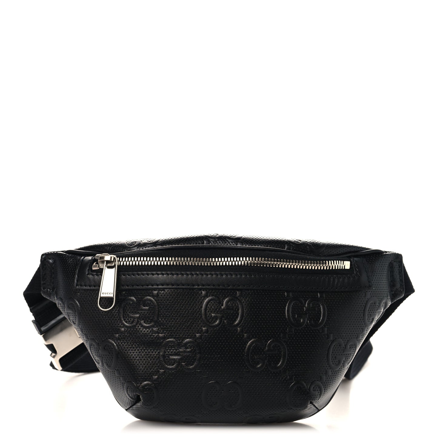 Calfskin GG Tennis Embossed Belt Bag Black