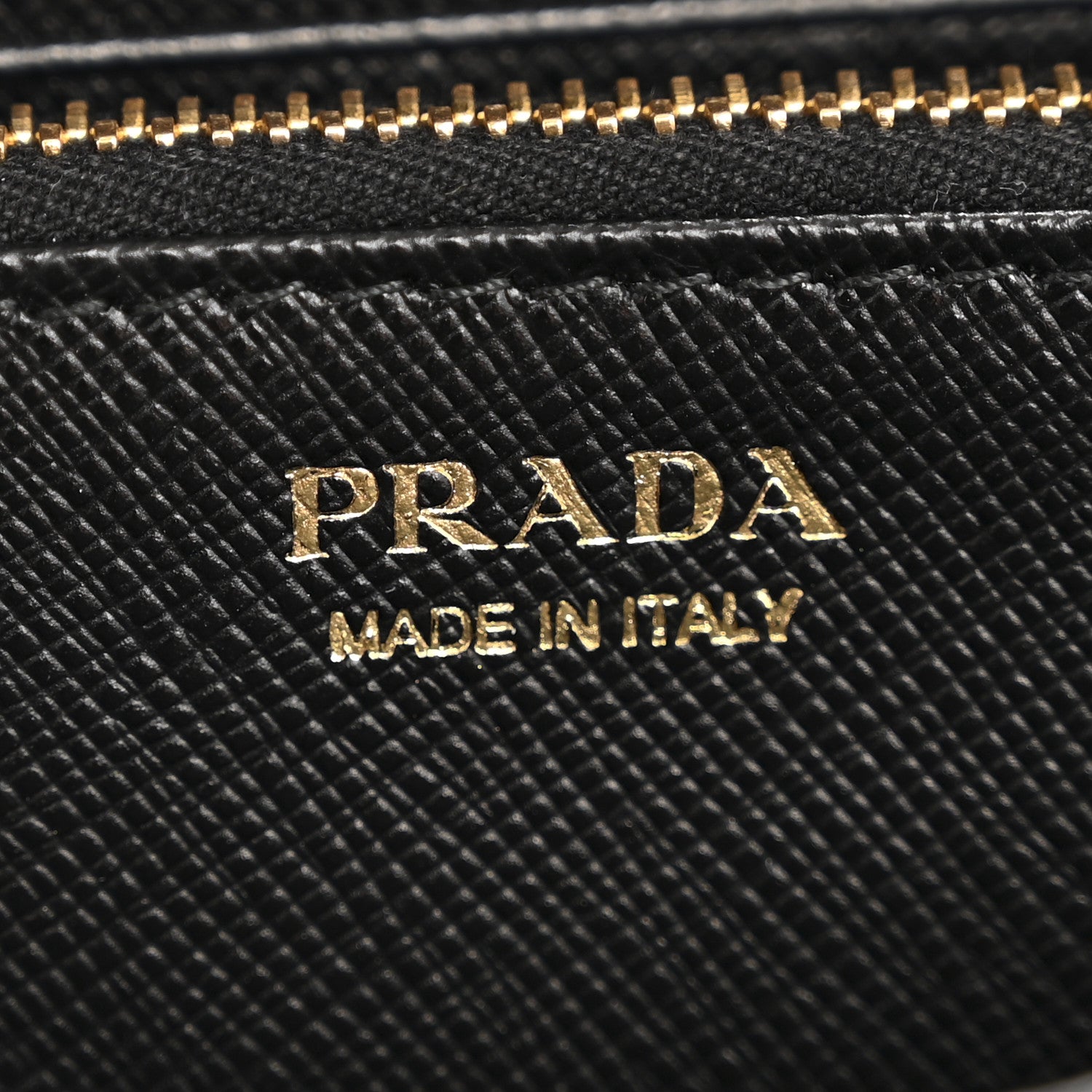 Prada Saffiano Triangle Zip Around Wallet Black 6 of 9