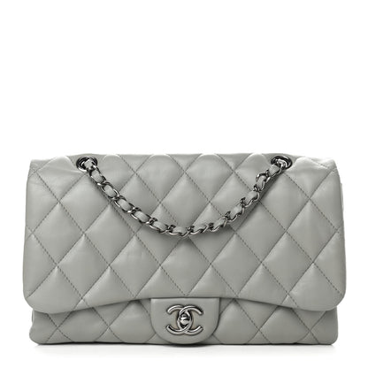 Chanel Lambskin Quilted Large Chanel 3 Flap Bag Grey 1 of 10