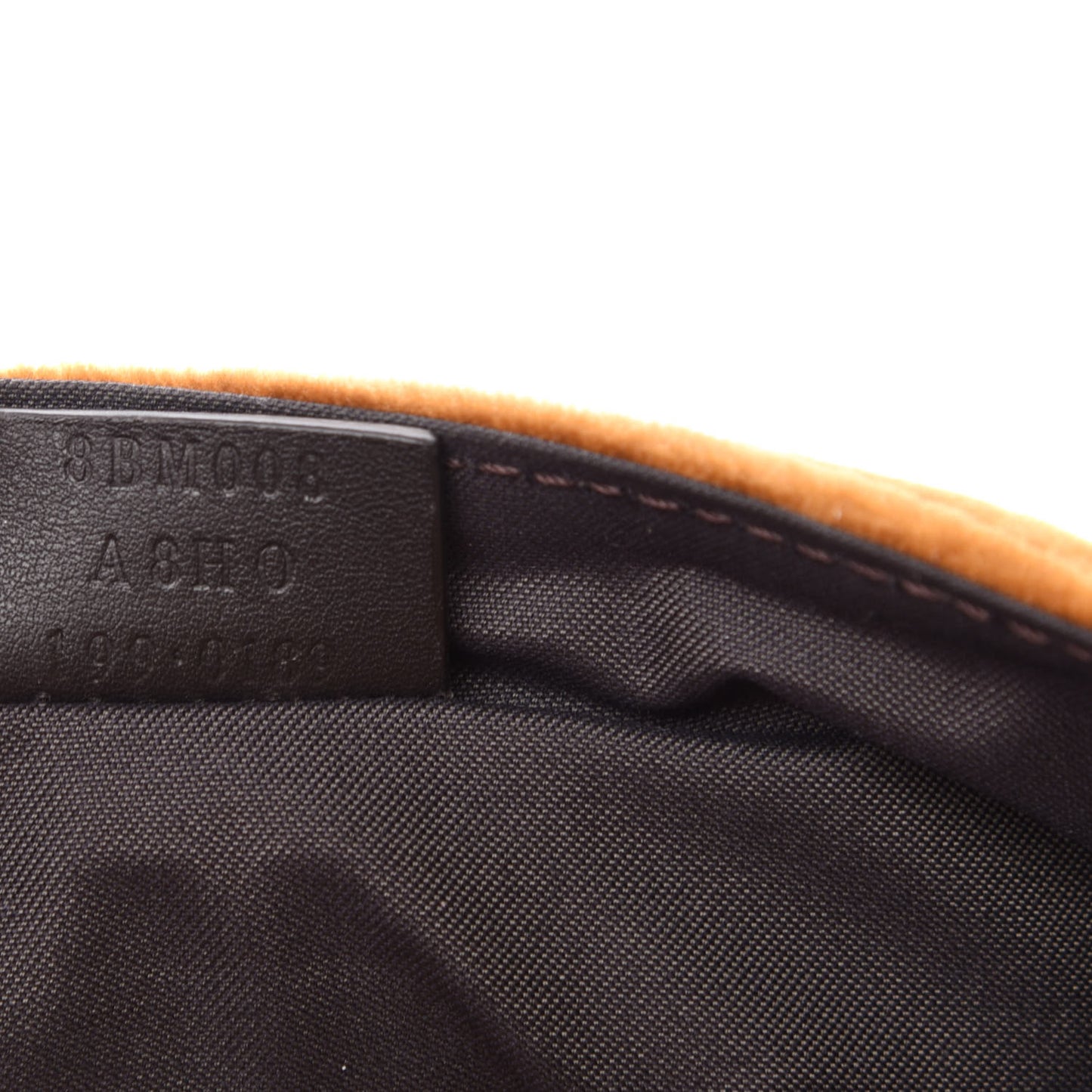 Velvet FF Embossed Hip Belt Baguette Bag Caramel