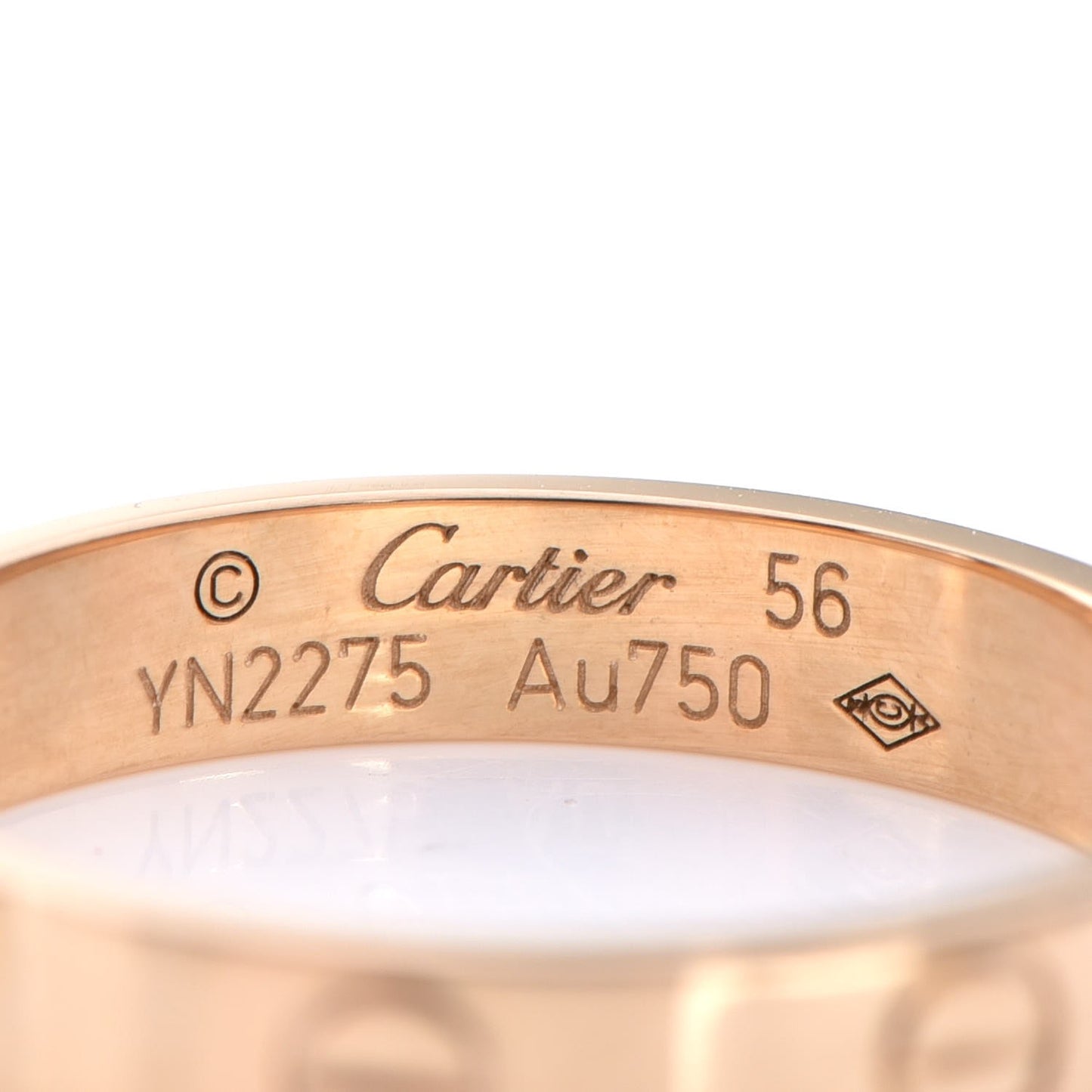 18K Yellow Gold 3.5mm LOVE Wedding Band Ring 56 7.5