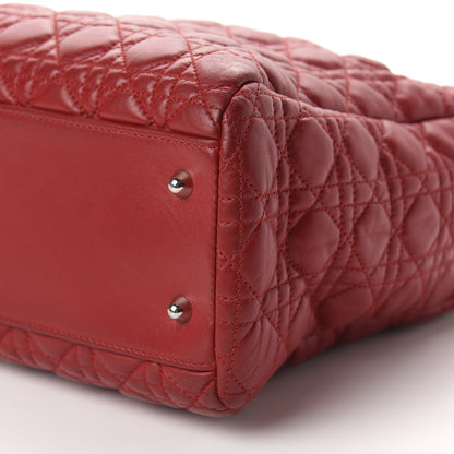 Christian Dior Lambskin Cannage Large Dior Soft Shopping Tote Red 7 of 10