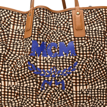 MCM Visetos Large Liz Reversible Shopper Tote Cognac 11 of 15
