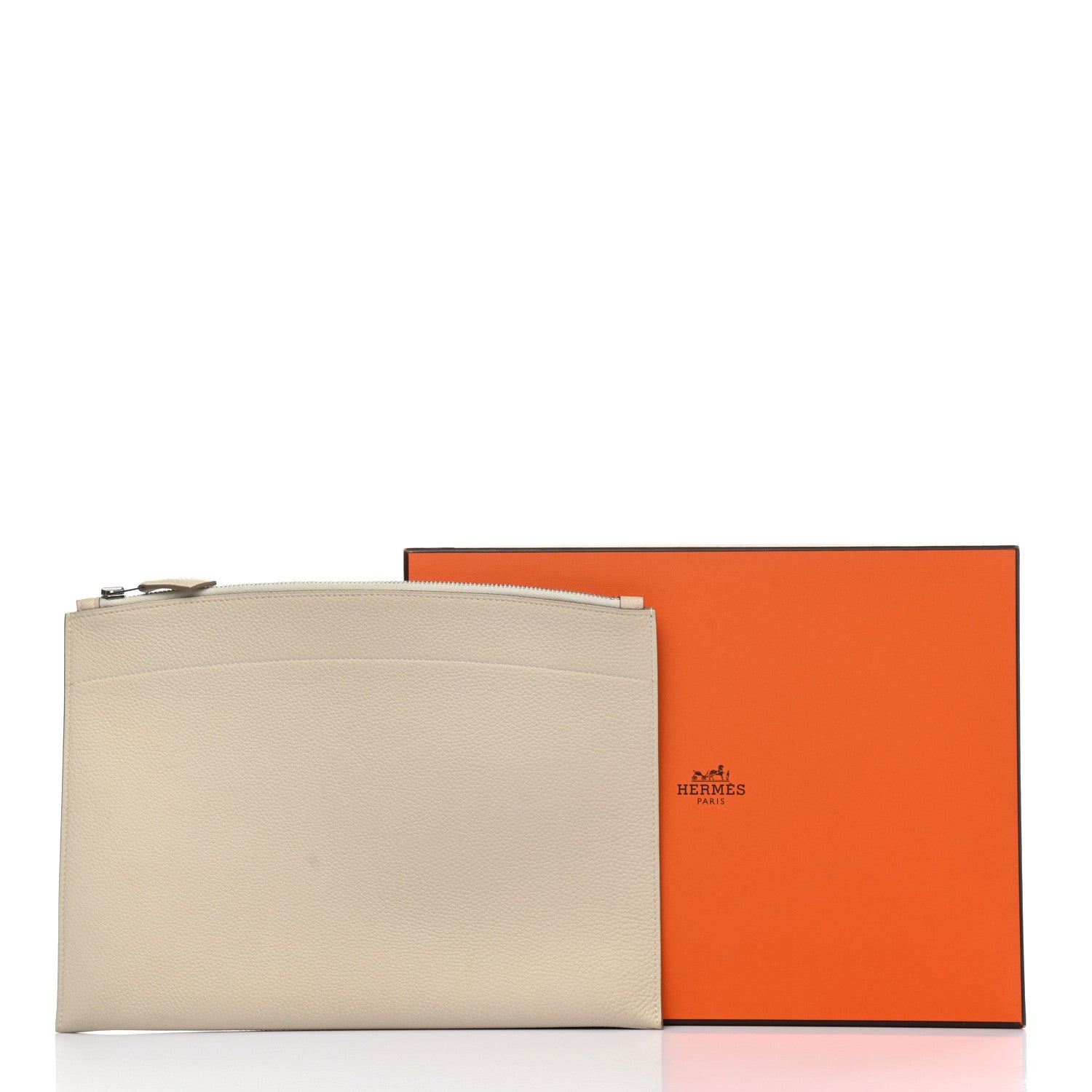 Hermes Togo Medium Bazar Pouch Craie 9 of 9