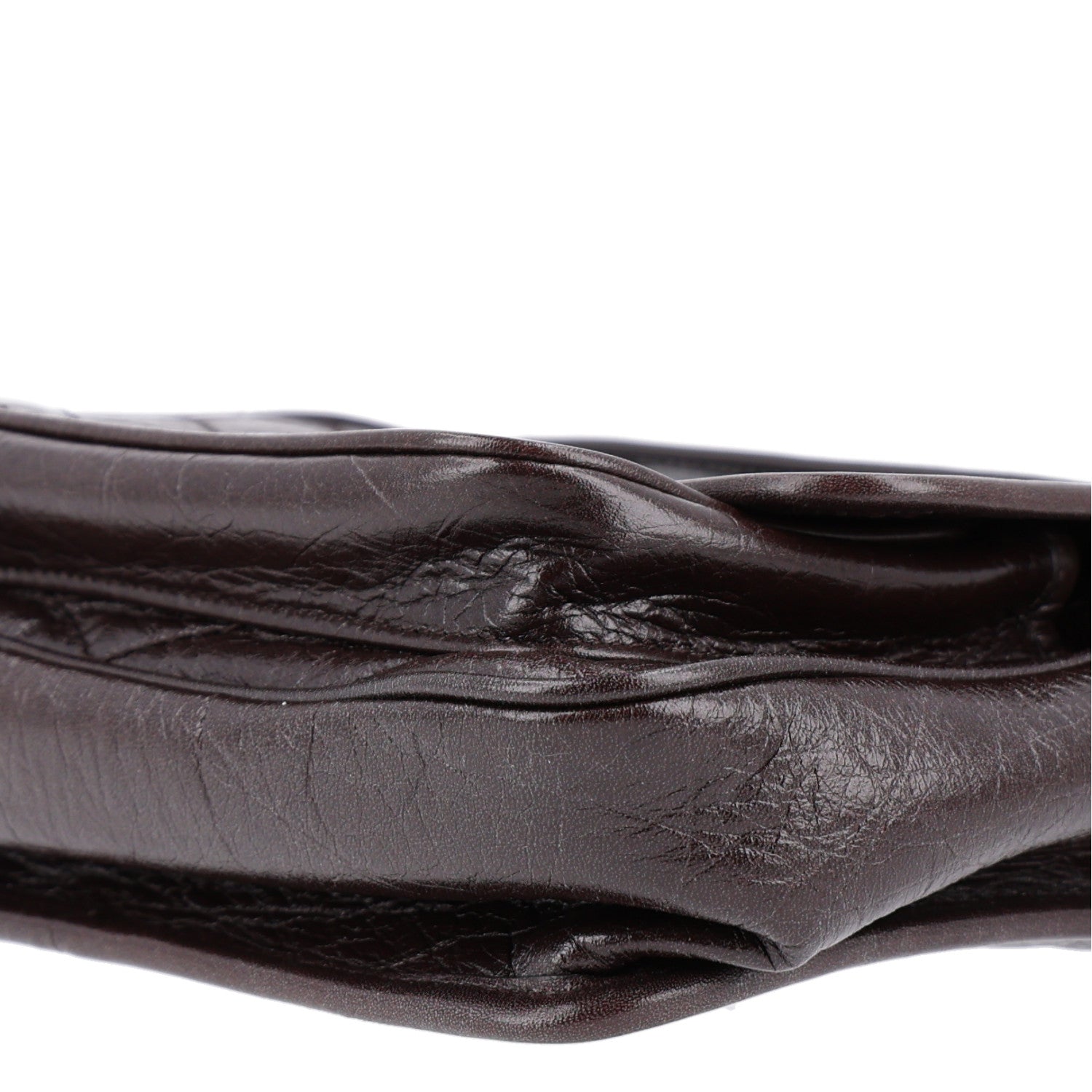 Saint Laurent Crinkled Lambskin Matelasse Monogram Baby Niki Chain Satchel Chocolate 10 of 11