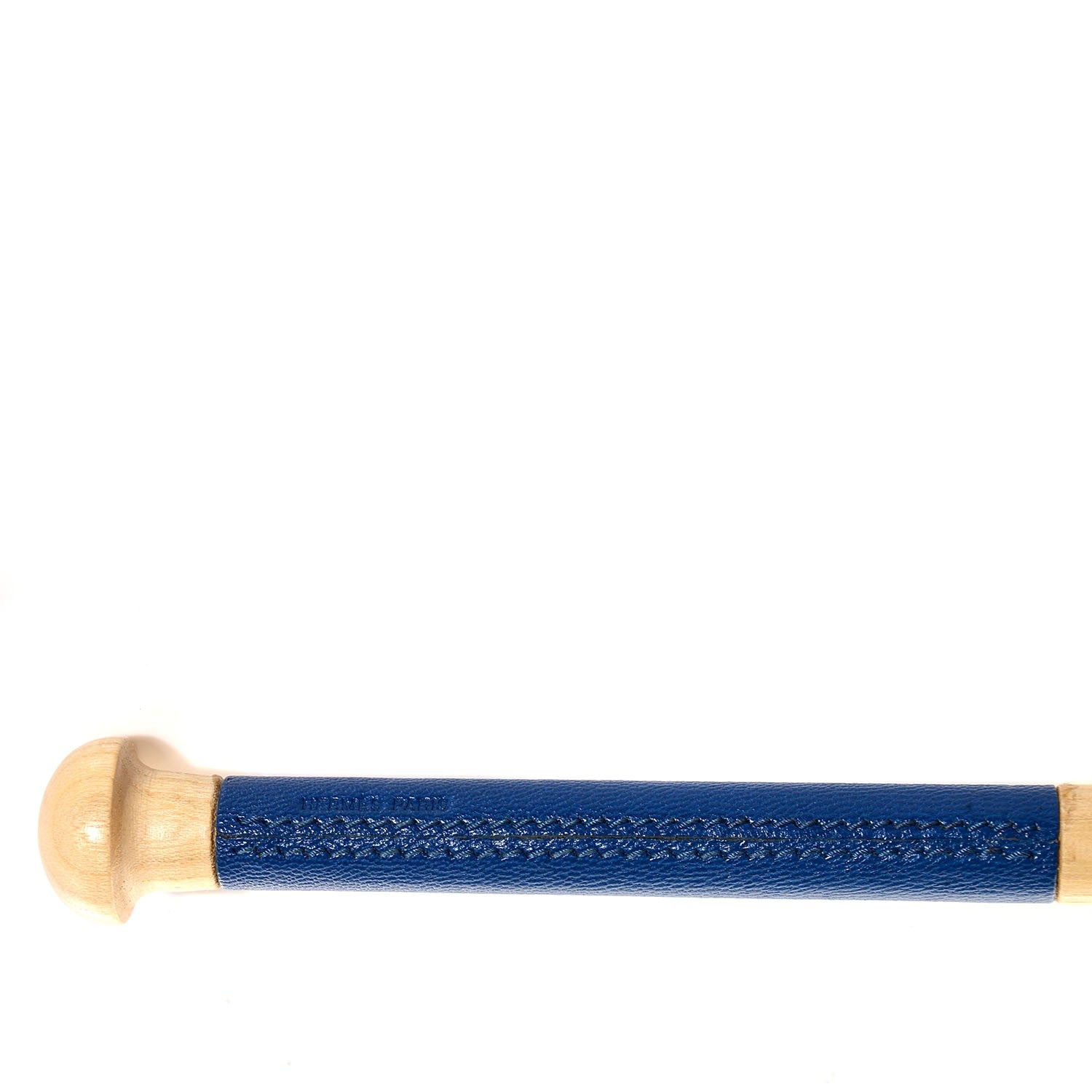 Hermes Wood Aniline Goatskin Riding Crop Bleu Electrique 4 of 8